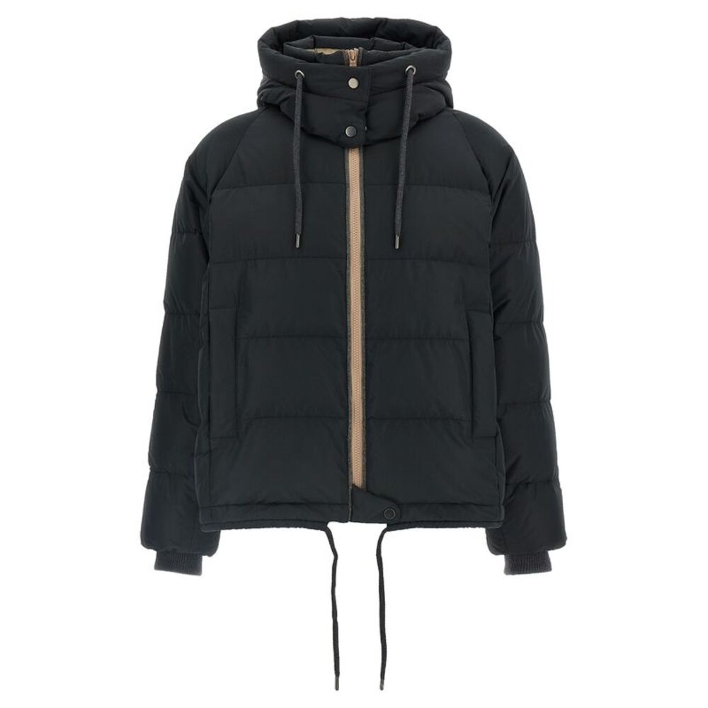 Brunello Cucinelli Black Cotton Full-Length Women's Jacket